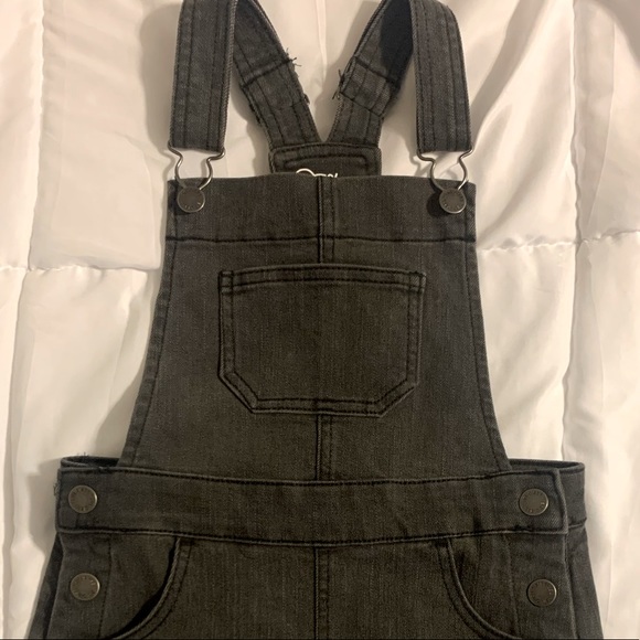 NWOT Art Class Girls Gray Denim Jean Dress Skirt Overalls Jumper 6/6X 6 6X - Picture 2 of 6